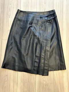 ヴィンテージ 古着　本革 レザースカート　L
