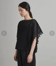 LOEFF ロエフ　オーガニックコットンレースブラウス　プルオーバー　黒　洗濯可