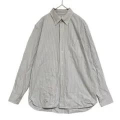 UNIQLO ユニクロ　ストライプ オックスフォードシャツ グレー　白　M