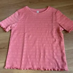 UNIQLO ピンク リブ編み Tシャツ 120