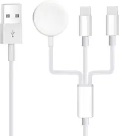 ⭐️未使用⭐️ Watch充電器 3in1 充電ケーブル 磁気 USB ホワイト