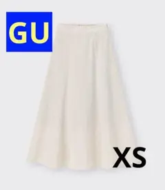 GU　リネンブレンドフレアロングスカート　XS