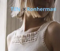 【TEN ✖️Ronherman】 レース装飾ホワイト色タンクトップ