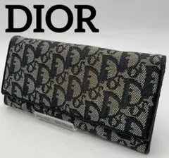DIOR ディオール 長財布 トロッター柄 がま口 ボタン カード おしゃれ