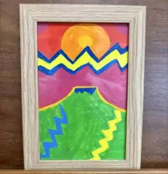 カラフルな抽象画 フレーム付き(原画)