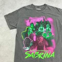 激レア　サブリナ　ネオン　Tシャツ　ホラー　古着　チャコールグレー　S
