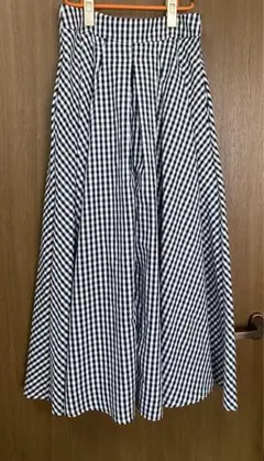 エクラン チェックロングフレアスカート