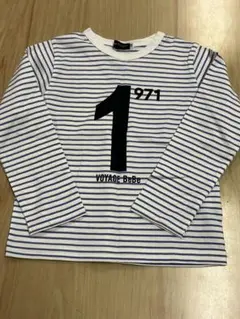 ☆新品未使用☆ 長袖ロンT 白×紫　ストライプ柄