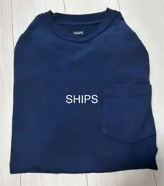 【ネイビー／サイズＬ】SHIPS COTTON USA 長袖Tシャツ