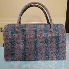 和装用ボストンバッグ 花柄刺繍 利休バッグ