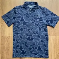 PUMA ネイビー カモフラ ポロシャツ 半袖　M ゴルフシャツ　プーマ