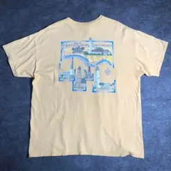 【ギルダン】灯台　プリントTシャツ　インポート　イエロー　古着　ZSM3
