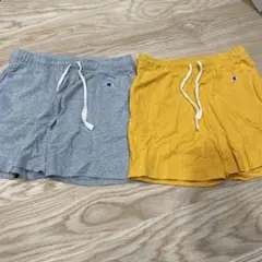 Champion ショートパンツ グレー イエロー 2点セットく