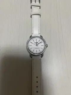 COACH ホワイトレザー 時計 充電切れ 箱無し