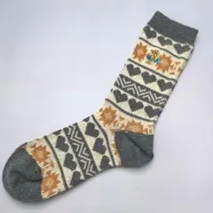 ヴィヴィアン ソックス オーブ刺繍 フェアアイル柄 グレーv9502