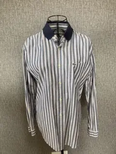 Lacoste ネイビー ストライプ 長袖シャツ　サイズM