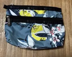 レスポートサック 花柄コンパクトポーチ 2ジッパー付き