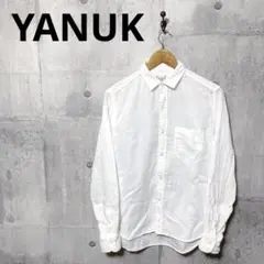 YANUK ヤヌーク メンズ 二重織り ダブルガーゼ 長袖シャツ M ホワイト