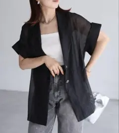 最終値下げ　Riberry 　シアー半袖シャツジャケット