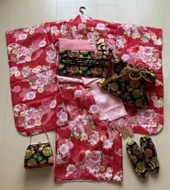 ※お値下げ※ 七五三 7歳 着物セット 四つ身 はこせこセット 女の子 753