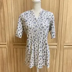 【美品】McGREGOR 小花柄ピンタックスキッパーチュニック L