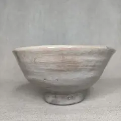 粉引茶碗　緋色　アサガオ型　飯碗　飯碗　rice-bowl sazan-gama