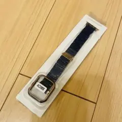 ネイビー 40mm対応 Apple Watch バンド ベルト 樹脂 カバー付