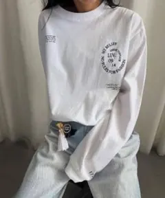 【AMERI】 MESSAGE PRINT LS TEE ホワイト