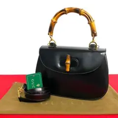 ほぼ 未使用 オールドグッチ バンブー カーフレザー 2way ショルダーバッグ