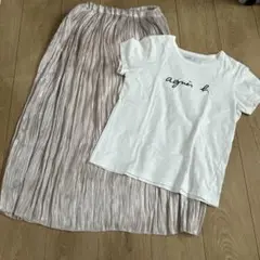 グローバルワーク　プリーツスカート160 アニエスベー　半袖TシャツT2