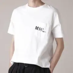 22SS MHL. ロゴプリント ポケットTシャツ マーガレットハウエル