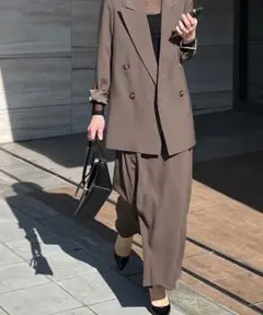 未使用 CHUCLLA セットアップスーツパンツ モカ S 洗濯可能 チュクラ