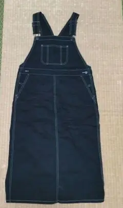 GU 黒 オーバーオール 綿100%　Ｌサイズ