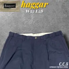 海外古着haggarハガー　2タックスラックス　実寸W32L28 アメカジ