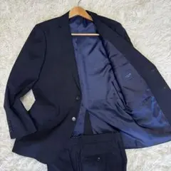 ✨️極美品 タカキュー トラベルスーツ ネイビー 2B チェック 洗える L