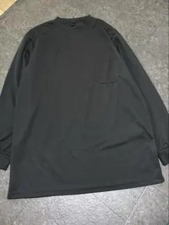 作業着 長袖Tシャツ 速乾 無地 黒 メンズ