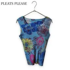 【極美品】PLEATS PLEASE タンクトップ プリーツ フラワープリント