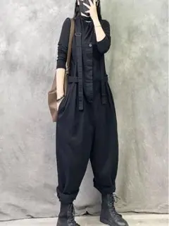 人気新作 サロペット オーバーオール おしゃれ度高め 無地 レトロ シンプル