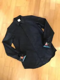 超美品★Paul Smith シャツ 折柄 ジャカード ネイビー 長袖M