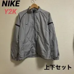 【Y2K】NIKE ナイキ 00s ナイロンセットアップ シルバーグレー M