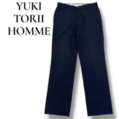 Yuki Torii Homme メンズスラックス　伸縮性有り　無地　薄手　紺