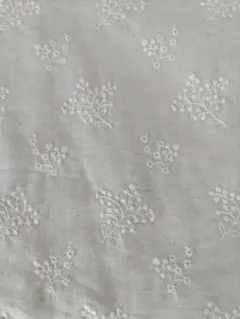 綿麻(コットンリネン)刺繍生地 オフホワイト