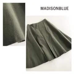 16j9 MADISON BLUE ウールフレアスカート オリーブ ゴールド金具