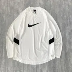 00s NIKE 長袖ゲームシャツ　センターロゴ　白黒　 Lサイズ