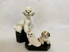 犬ミニチュア3体