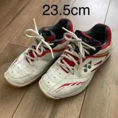 YONEX バドミントンシューズ ホワイト/レッド23.5cm【難あり】