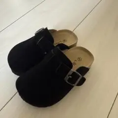 美品　lilf (リルフ)スエードサンダル 14センチ　黒