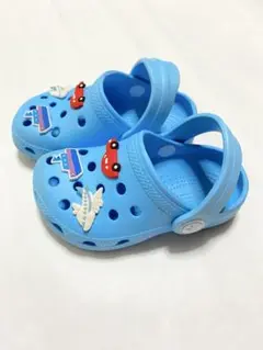 子供用 サンダル 乗り物 13cm 青色