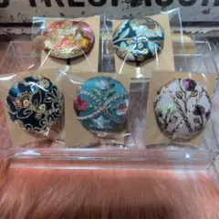 【新品未開封】ハンドメイド　インド刺繍　ポニーフック 　5個セット　⑦