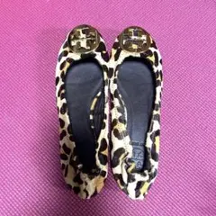 TORY BURCH ヒョウ柄ハラコ/モカシン
